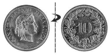 10 centimes 1925, Normal position