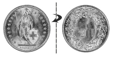 1 franc 1907, Position normale