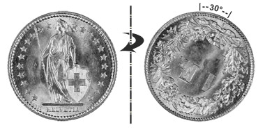 1 Franken 1909, 30° verdreht