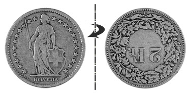 2 francs 1879, Position normale