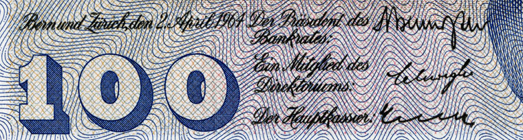 100 francs, 1964