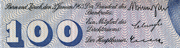 100 Franken, 1965