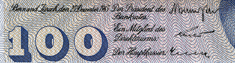 100 francs, 1965