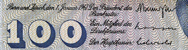 100 Franken, 1967