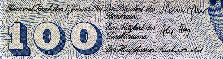 100 francs, 1967