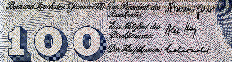 100 Franken, 1970
