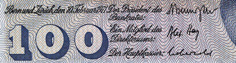 100 Franken, 1971