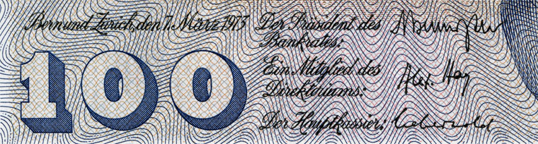100 francs, 1973