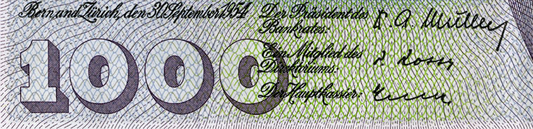 1000 francs, 1954