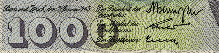 1000 francs, 1965