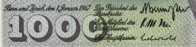 1000 francs, 1967