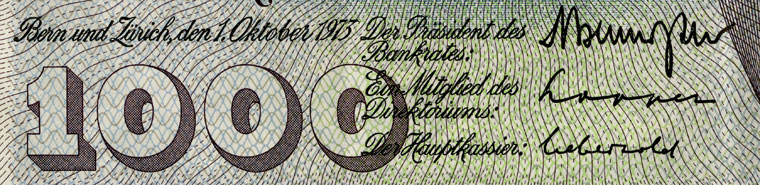 1000 francs, 1973