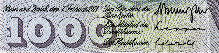 1000 Franken, 1974