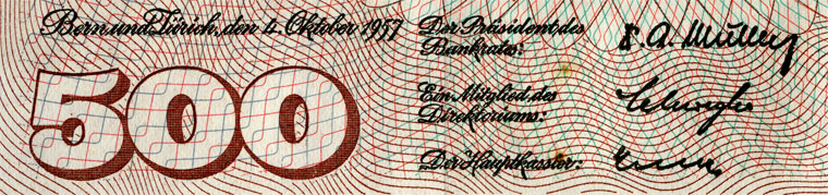 500 francs, 1957