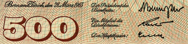 500 francs, 1963