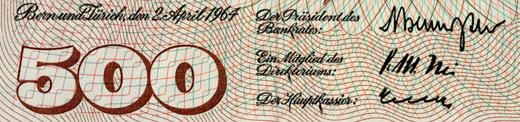 500 francs, 1964