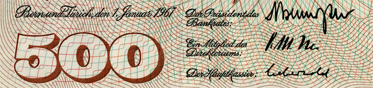 500 francs, 1967