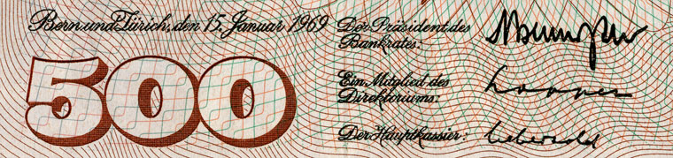 500 francs, 1969
