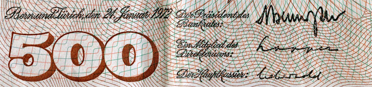 500 francs, 1972